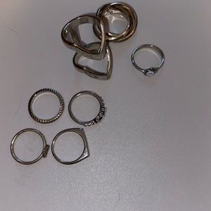 Silver rings bundle
